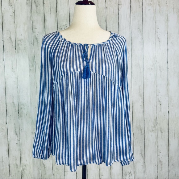 Old Navy Tops - Old Navy | Blue and White Striped Blouse